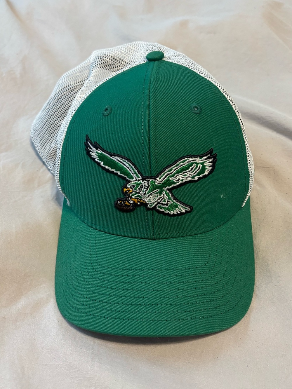 Green and White Trucker Hat with Eagle Logo